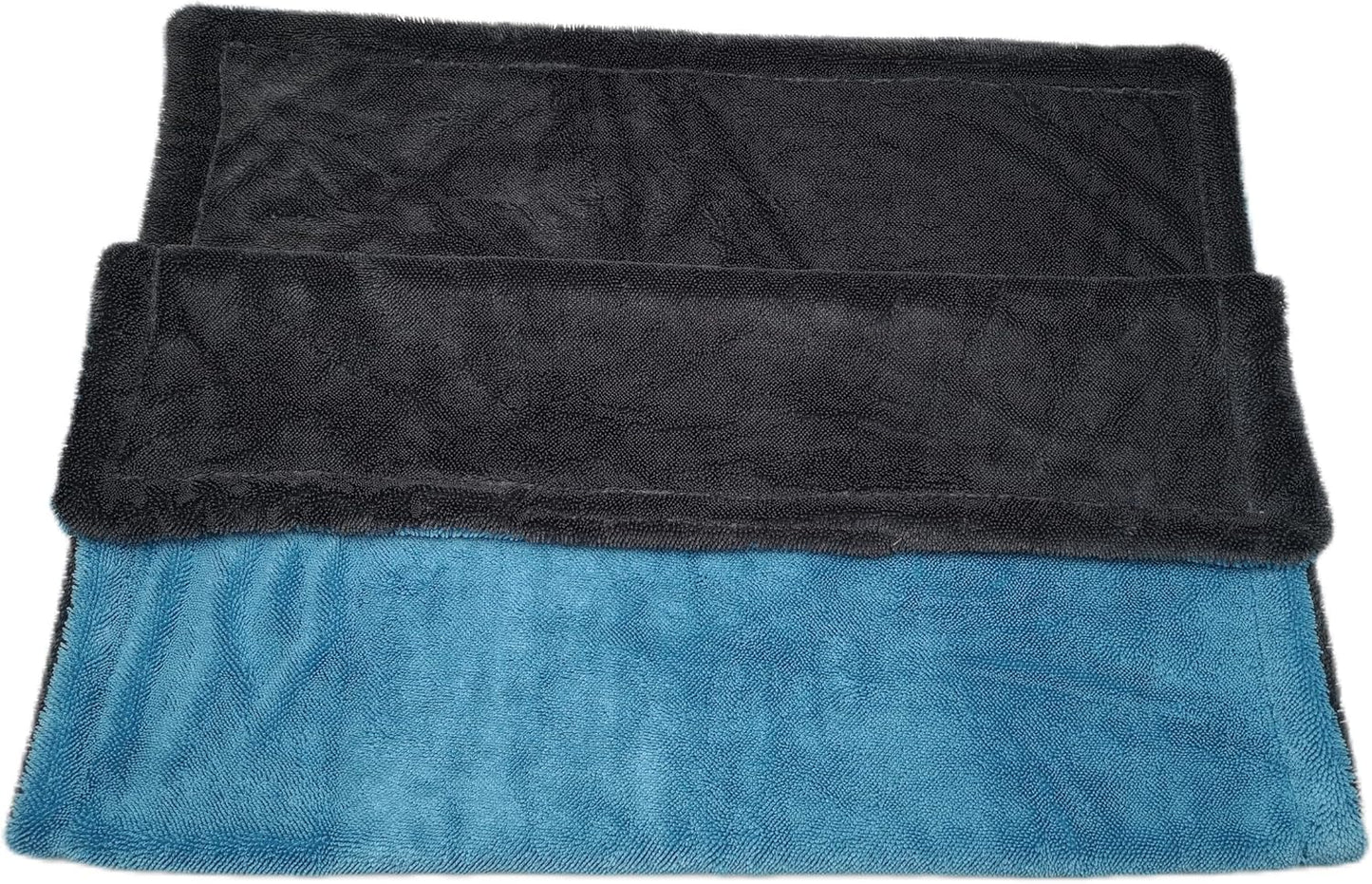SOFTBATFY 1200 GSM 36" x 24"Dual Sided Microfiber Car Cleaning Drying Towel with Twist Pile, Super Absorbent, Scratch-Free, Machine Washable (Blue-Grey)