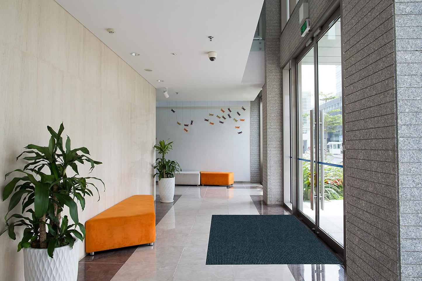 KOECKRITZ Heavy Duty Durable All Weather Indoor/Outdoor Non Slip Entrance Mat Rugs and Runners for Office Business Building Home Garage Front Door (3' x 19', Blue)