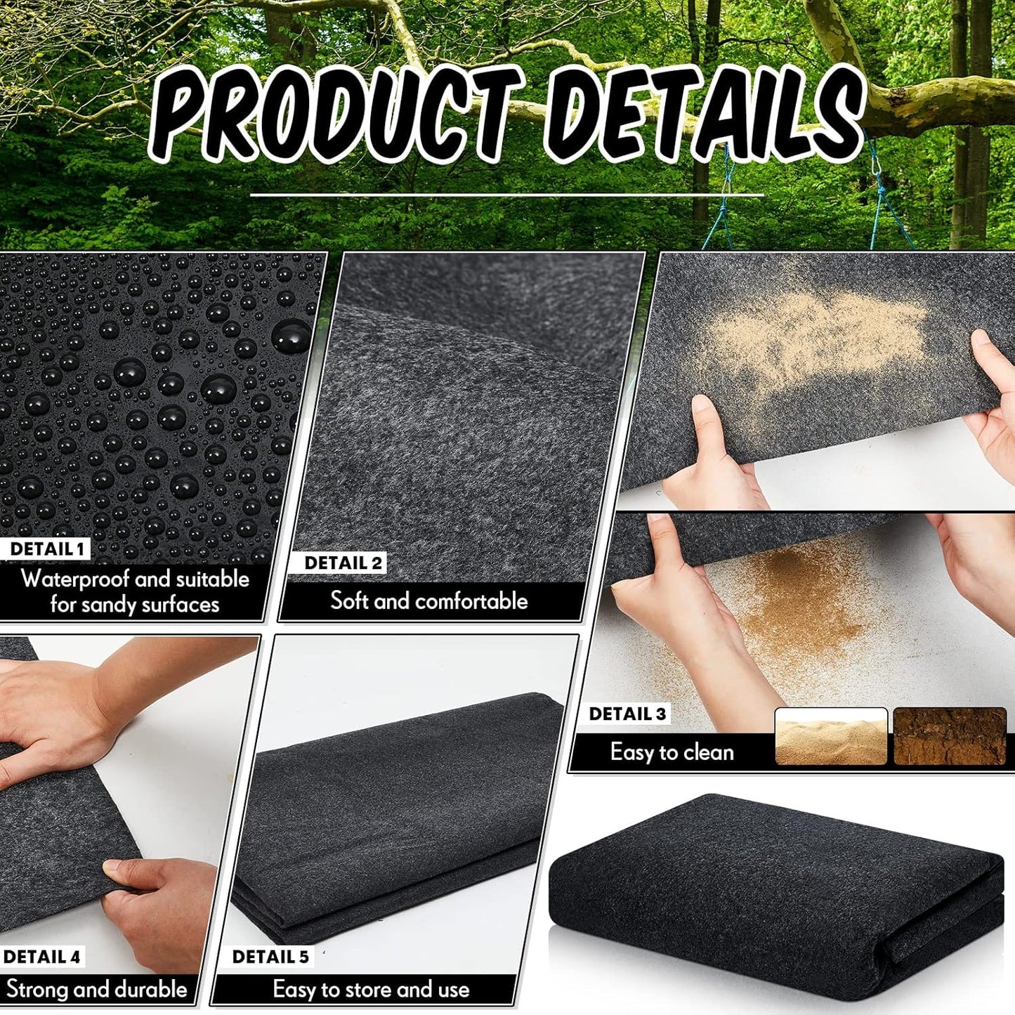 Haull Outdoor Storage Shed Floor Moat Waterproof Outdoor Carport Mat Thickened Soft Patio Furniture Pad Washable with Non Slip Backing, Storage Shed Not Included(8 x 12.5 ft)