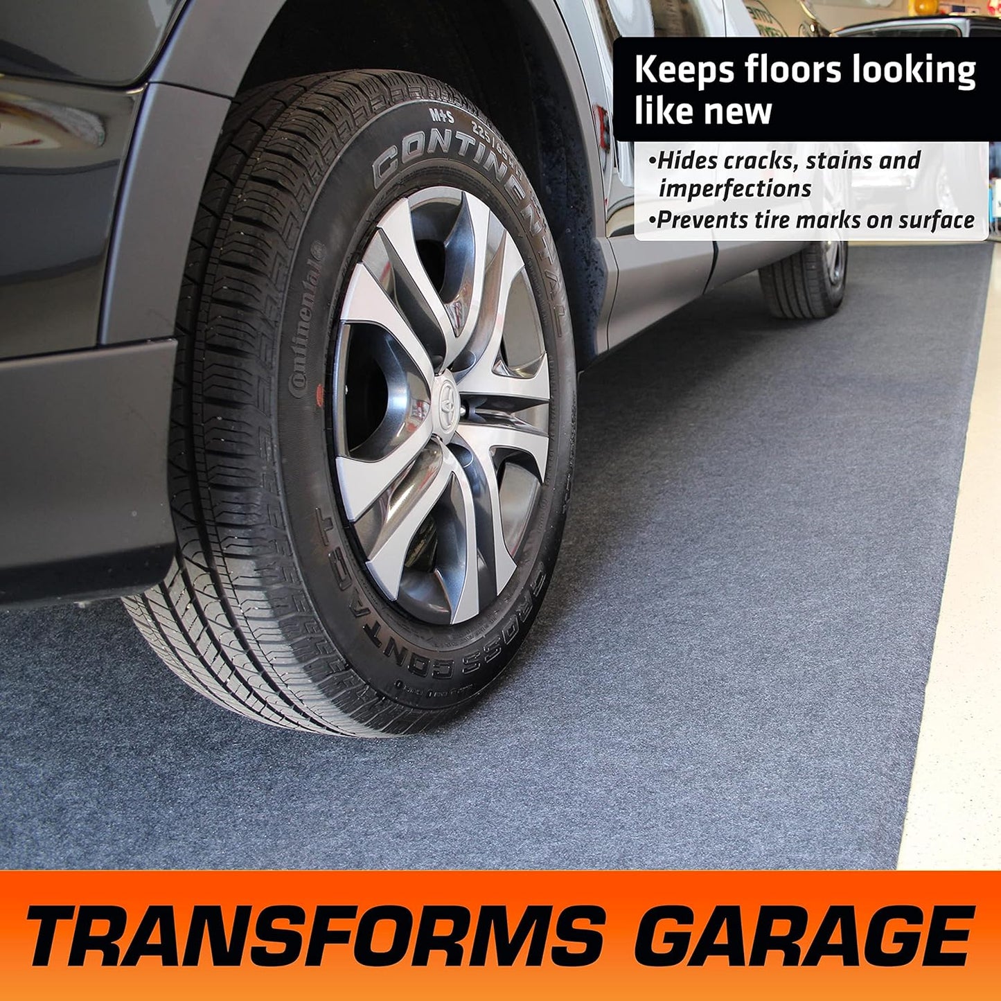 Armor All Original Garage Floor Mat, (17' x 7'4"), (Includes Double Sided Tape), Protects Surfaces, Transforms Garage - Absorbent/Waterproof/Durable (USA Made) (Charcoal)