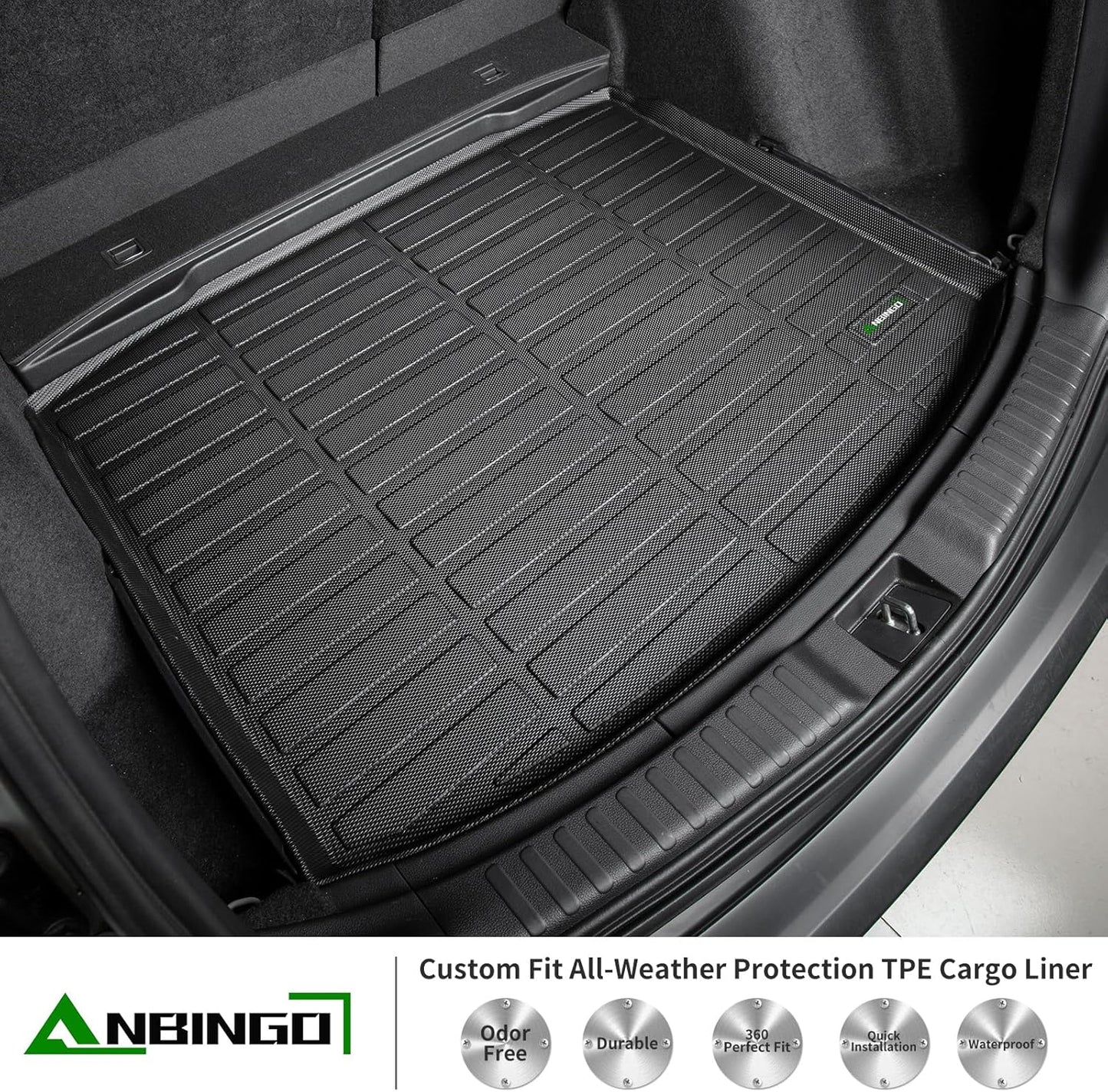 ANBINGO® Floor Mats & Cargo Liner for RAV4 2013-2018 (Not for Hybrid or Prime) Custom Fit LE | SE | XLE | Limited | Platinum | Adventure, AWD/FWD Full Set Accessories - Black
