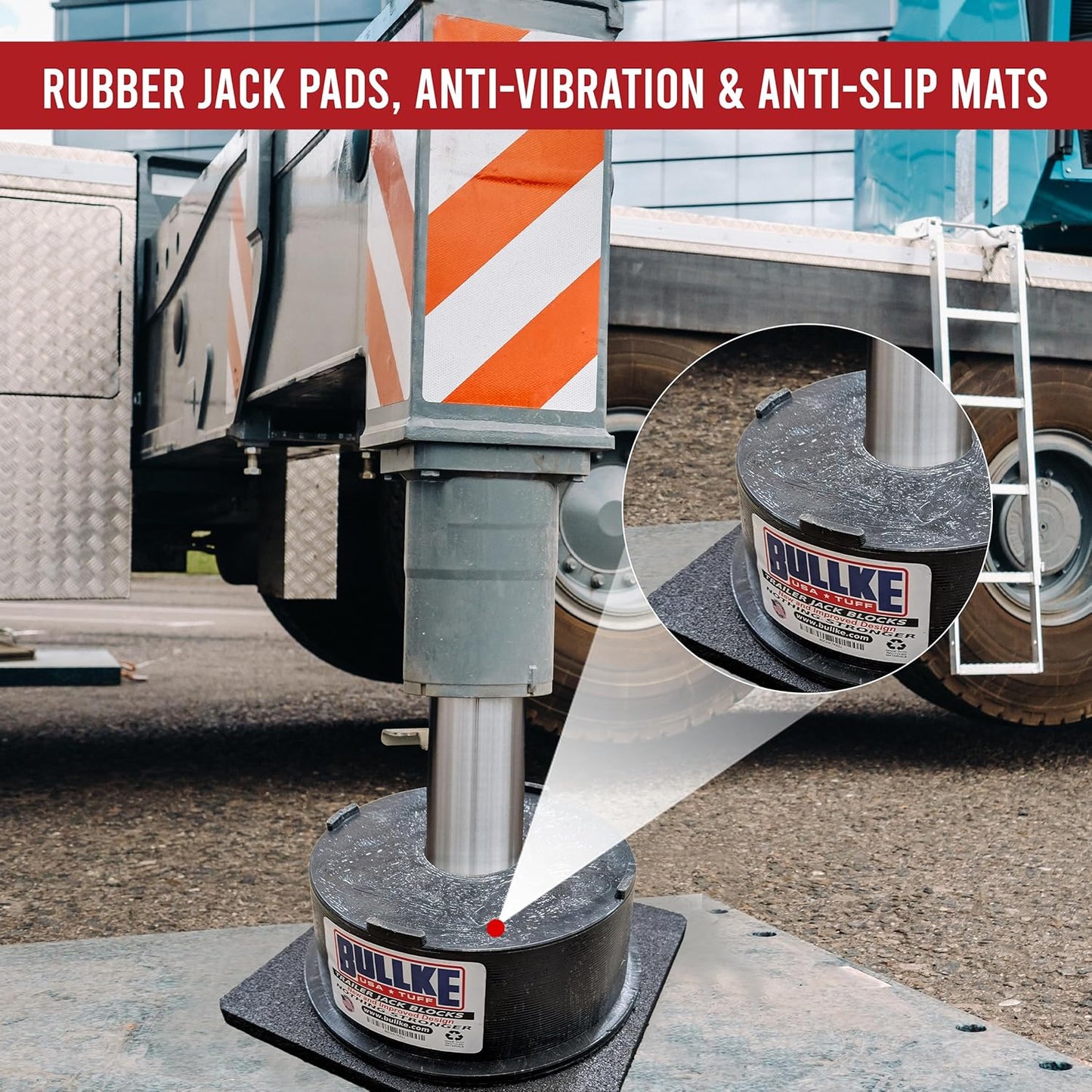 USA Made RV Leveling Jack Flex Pads 9" – Heavy-Duty Rubber Jack Pads (4-Pack) – Non-Slip, Shock-Absorbing Stabilizer Mats for Camper & Trailer – Prevent Sinking & Sliding